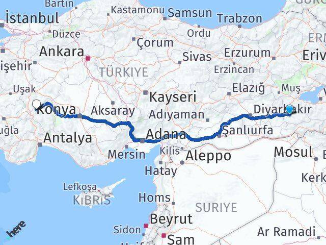 Siirt Senirkent Isparta Arası Kaç Km - Yol Haritası