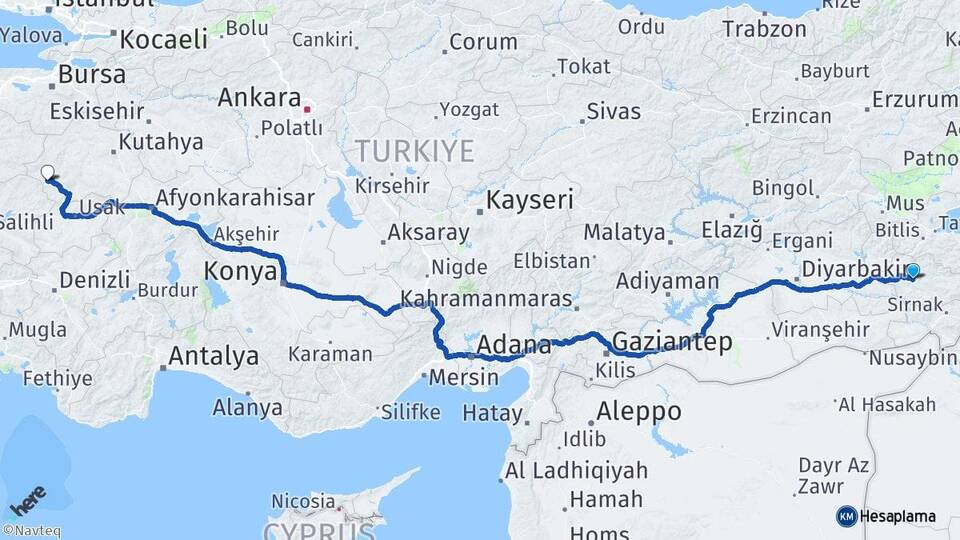 Siirt Simav Kütahya Arası Kaç Km - Yol Haritası