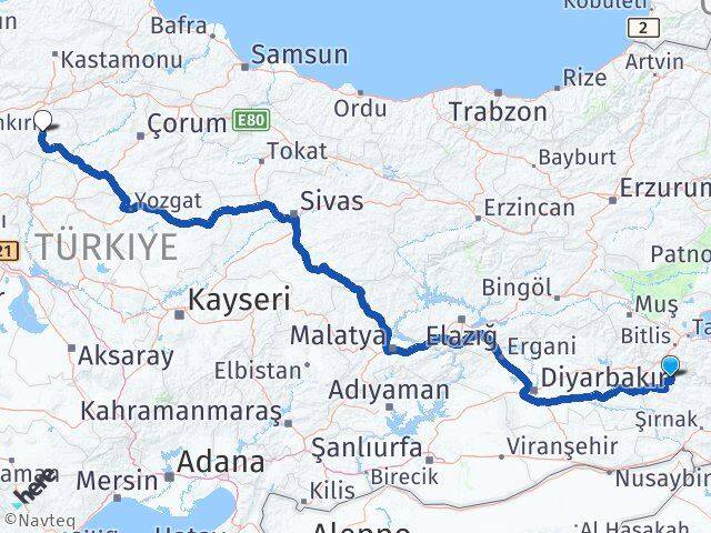 Siirt Şirvan Çankırı Arası Kaç Km - Yol Haritası