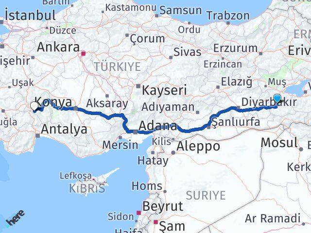 Siirt Şirvan Isparta Arası Kaç Km - Yol Haritası