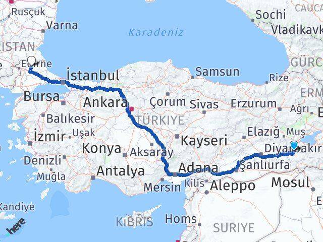 Siirt Şirvan Kırklareli Arası Kaç Km - Yol Haritası