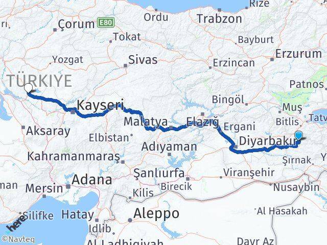 Siirt Şirvan Kırşehir Arası Kaç Km - Yol Haritası