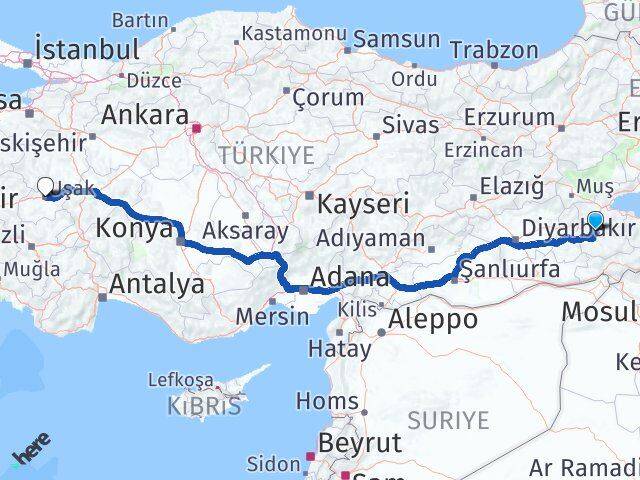 Siirt Şirvan Uşak Arası Kaç Km - Yol Haritası