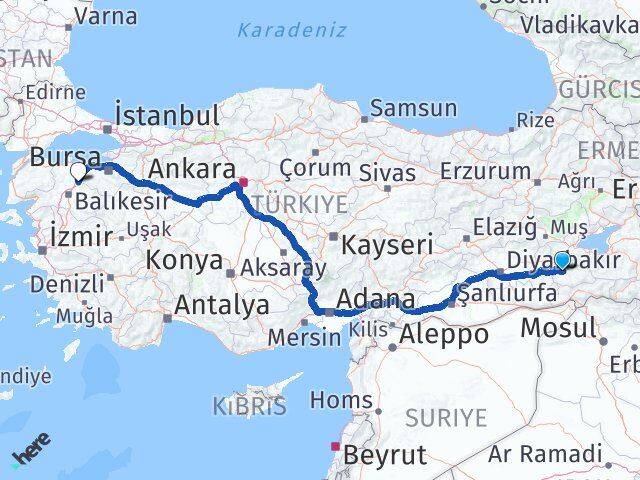 Siirt Susurluk Balıkesir Arası Kaç Km - Yol Haritası