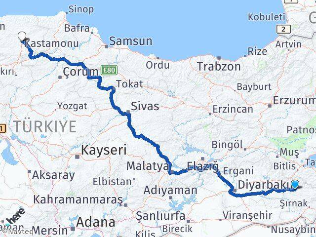 Siirt Tillo Kastamonu Arası Kaç Km - Yol Haritası