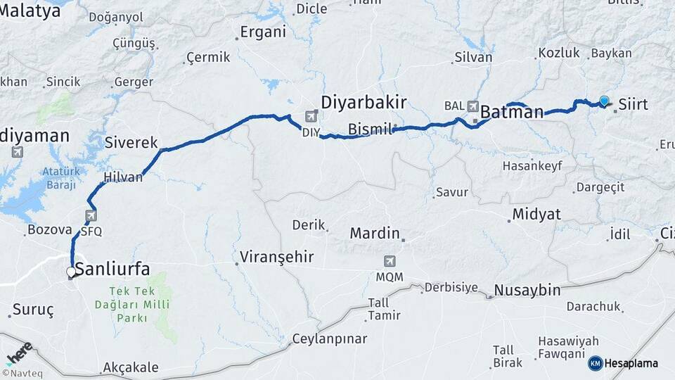 Veysel Karani Şanlıurfa Arası Kaç Km - Yol Tarifi