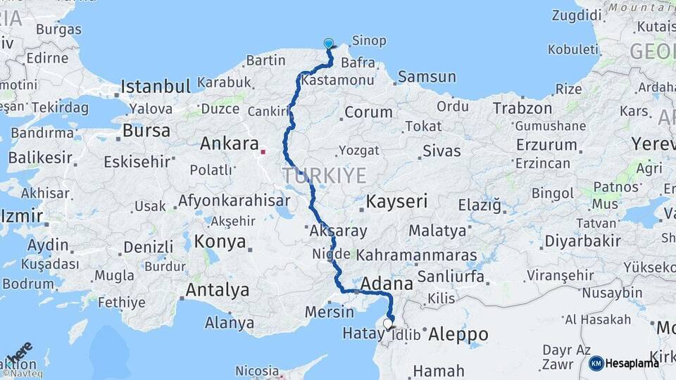 Ayancık Hatay Arası Kaç Km - Yol Tarifi