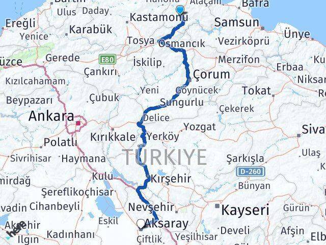 Boyabat Aksaray Arası Kaç Km - Yol Tarifi