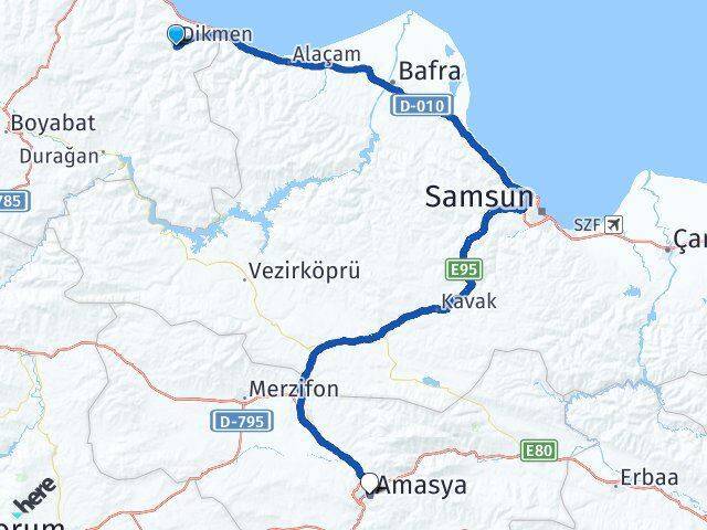 Dikmen Amasya Arası Kaç Km - Yol Tarifi