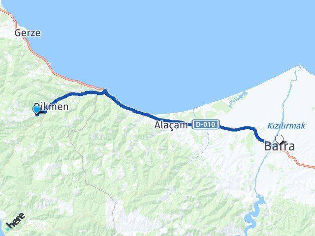 Babalıoğlu Bafra Arası Kaç Km - Yol Tarifi