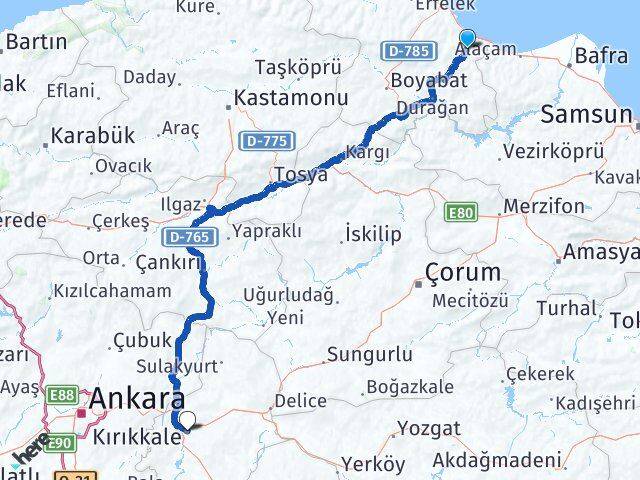 Dikmen Kırıkkale Arası Kaç Km - Yol Tarifi