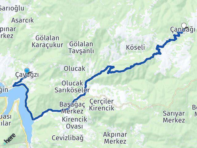 Çayağzı Durağan Arası Kaç Km - Yol Tarifi