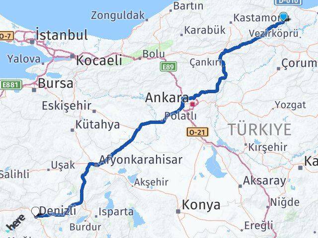 Durağan Denizli Arası Kaç Km - Yol Tarifi