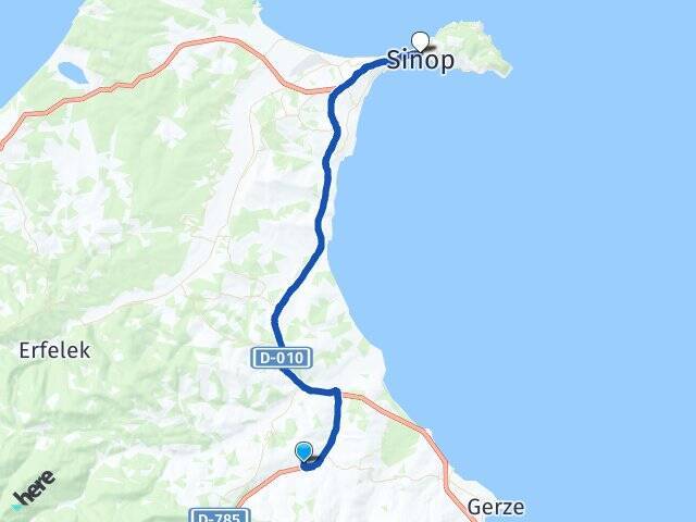 Akkıraç Sinop Arası Kaç Km - Yol Tarifi
