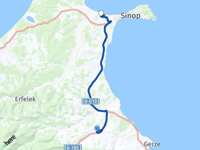 Akkıraç Sinop Havalimanı Arası Kaç Km - Yol Tarifi