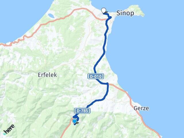 Kirençukuru Sinop Havalimanı Arası Kaç Km - Yol Tarifi