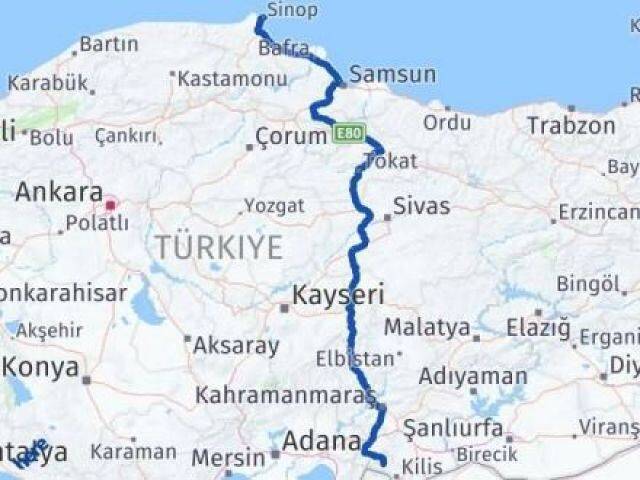 Sinop Musabeyli Kilis Arası Kaç Km - Yol Haritası