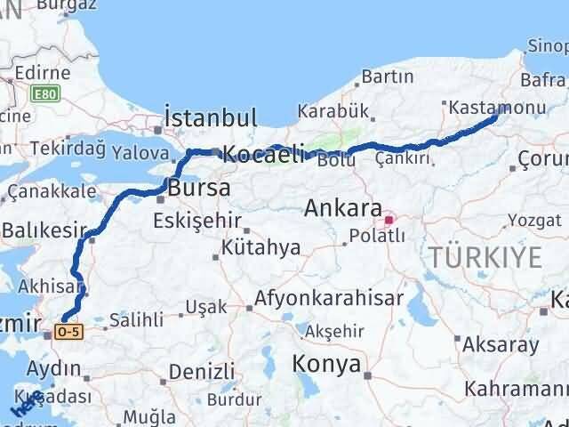 Sinop Saraydüzü Manisa Arası Kaç Km - Yol Haritası