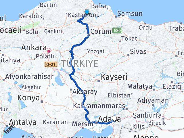 Sinop Saraydüzü Osmaniye Arası Kaç Km - Yol Haritası