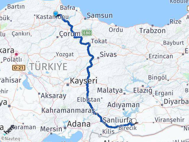 Sinop Saraydüzü Şanlıurfa Arası Kaç Km - Yol Haritası
