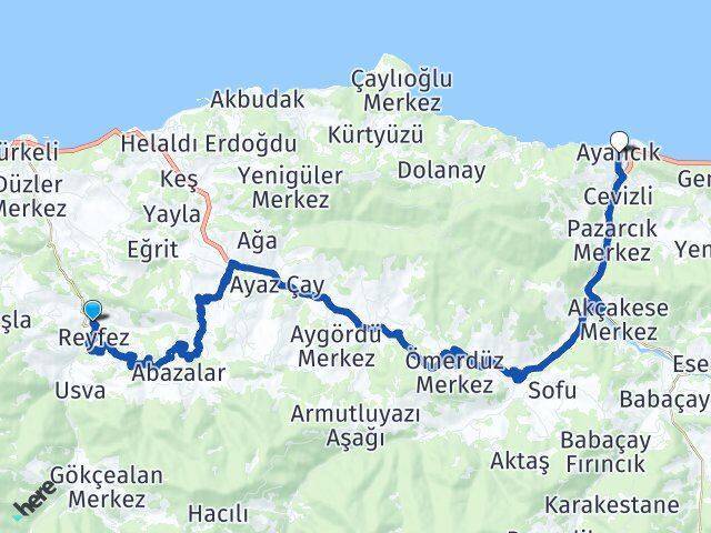 Yeşiloba Ayancık Arası Kaç Km - Yol Tarifi