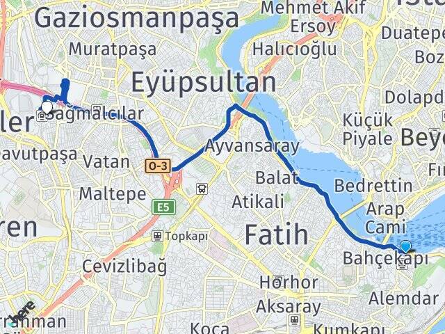 Sirkeci Harem Vapur İskelesi Esenler Otogarı Arası Kaç Km - Yol Tarifi