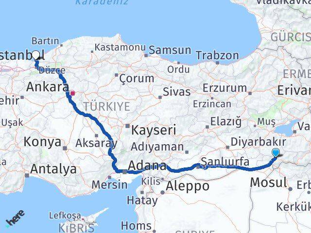 Şırnak Akçakoca Düzce Arası Kaç Km - Yol Haritası