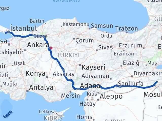 Şırnak Avcılar İstanbul Arası Kaç Km - Yol Haritası