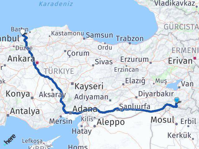 Şırnak Beytüşşebap Zonguldak Arası Kaç Km - Yol Haritası