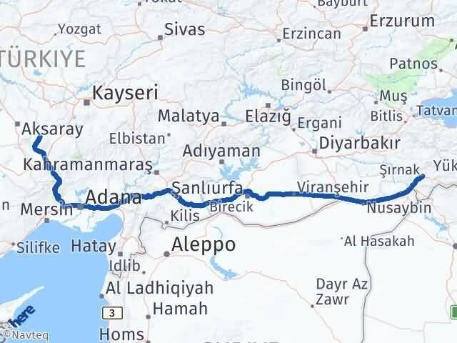 Şırnak Çiftlik Niğde Arası Kaç Km - Yol Haritası