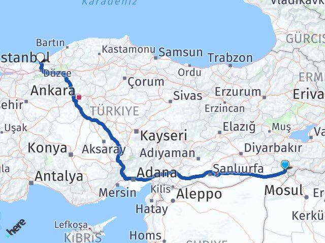 Şırnak Cizre Akçakoca Düzce Arası Kaç Km - Yol Haritası