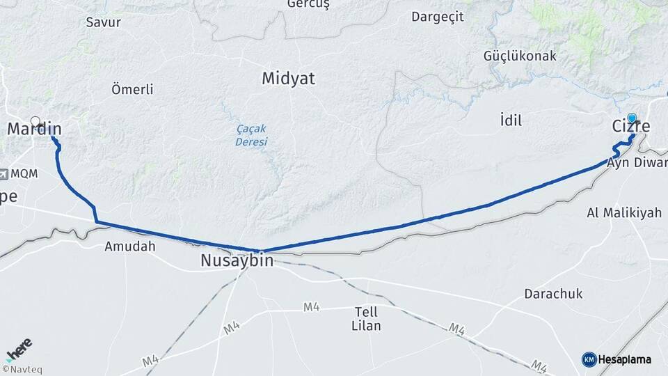 Şırnak Cizre Mardin Arası Kaç Km - Yol Haritası