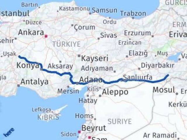 Şırnak Çobanlar Afyonkarahisar Arası Kaç Km - Yol Haritası