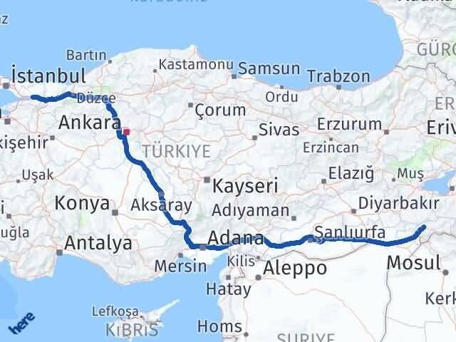 Şırnak Derince Kocaeli Arası Kaç Km - Yol Haritası