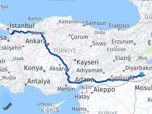 Şırnak Güçlükonak Yalova Arası Kaç Km - Yol Haritası