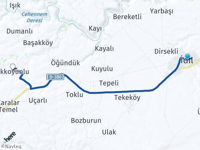 Şırnak İdil Akkoyunlu İdil Arası Kaç Km - Yol Haritası