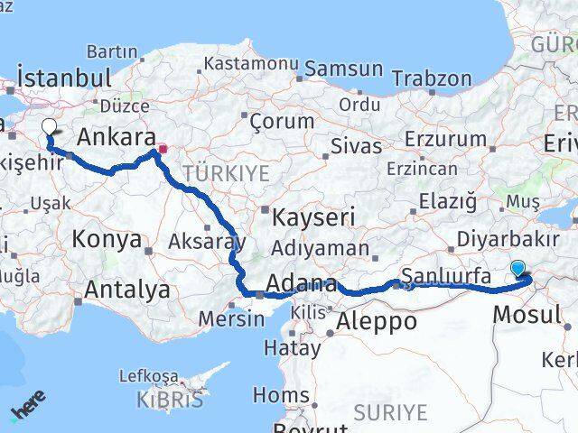 Şırnak İdil Bilecik Arası Kaç Km - Yol Haritası