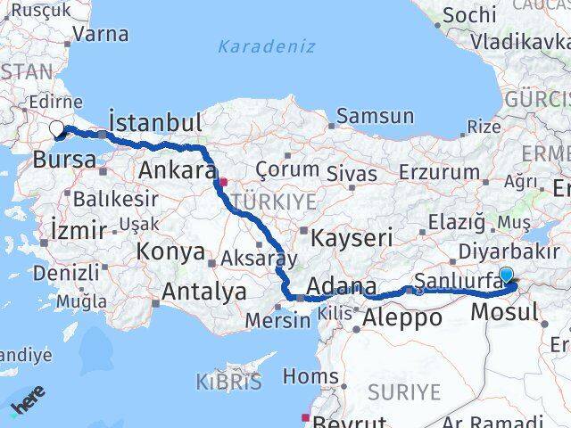 Şırnak İdil Tekirdağ Arası Kaç Km - Yol Haritası