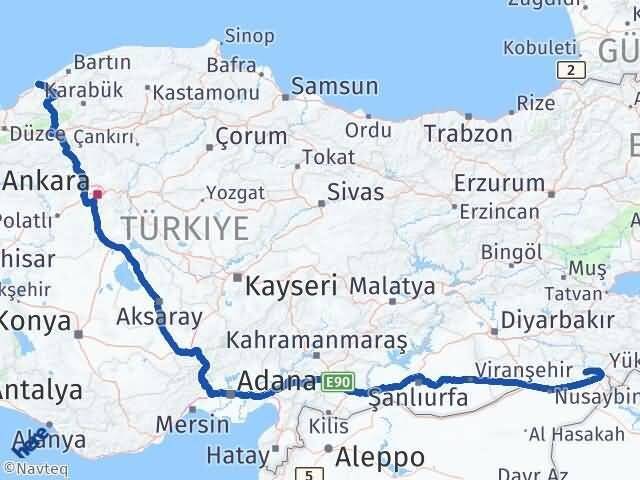 Şırnak İdil Zonguldak Arası Kaç Km - Yol Haritası