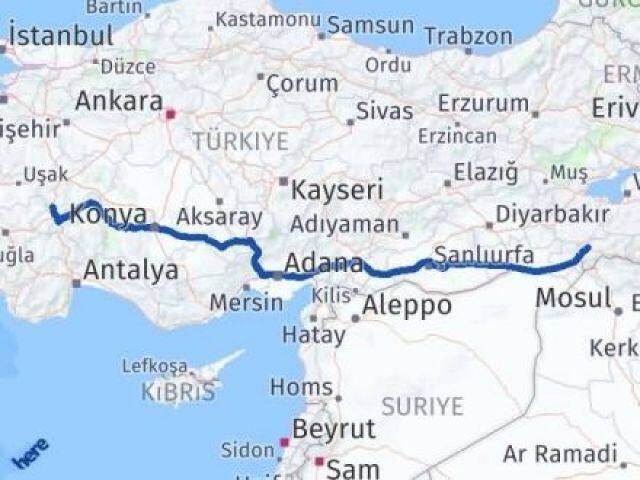 Şırnak Kızılören Afyonkarahisar Arası Kaç Km - Yol Haritası