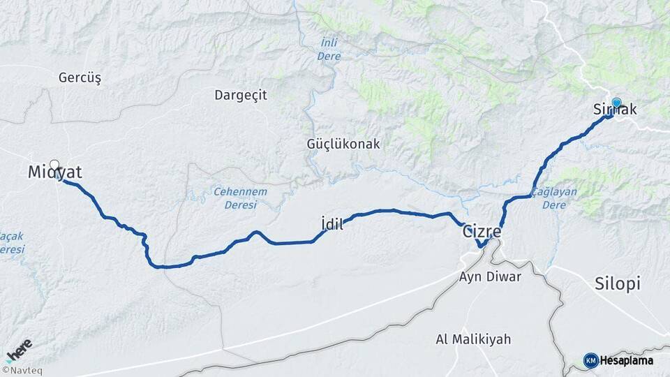 Şırnak Midyat Mardin Arası Kaç Km - Yol Haritası