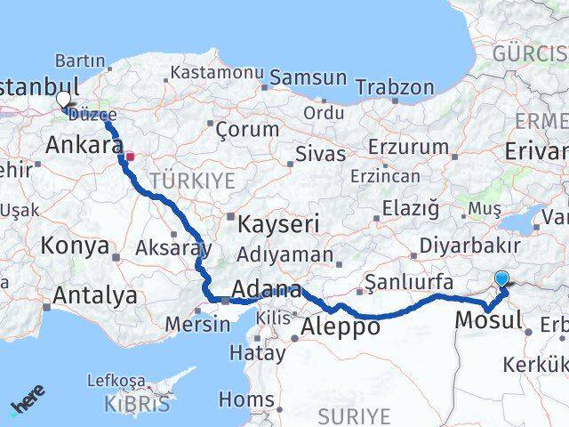 Şırnak Silopi Düzce Arası Kaç Km - Yol Haritası