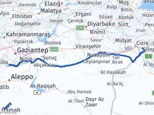 Şırnak Silopi Kilis Arası Kaç Km - Yol Haritası