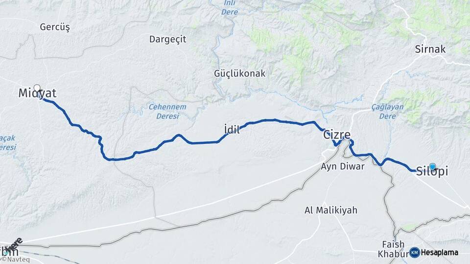 Şırnak Silopi Midyat Mardin Arası Kaç Km - Yol Haritası