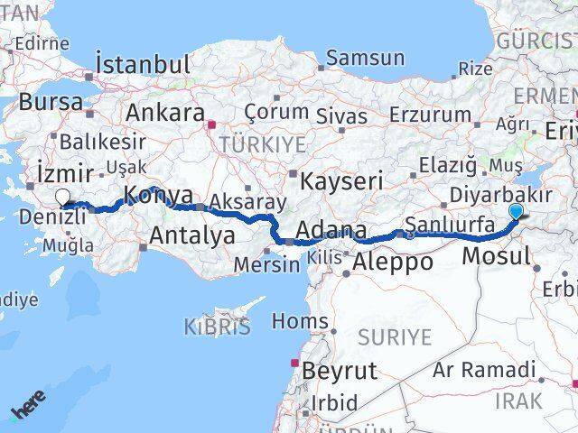 Şırnak Sultanhisar Aydın Arası Kaç Km - Yol Haritası