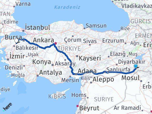 Şırnak Susurluk Balıkesir Arası Kaç Km - Yol Haritası