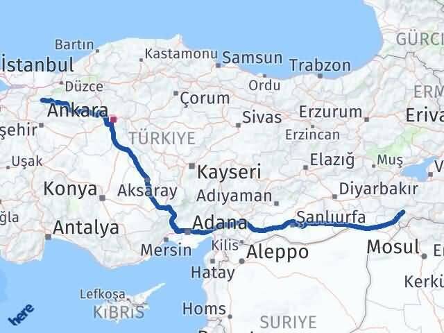 Şırnak Taraklı Sakarya Arası Kaç Km - Yol Haritası