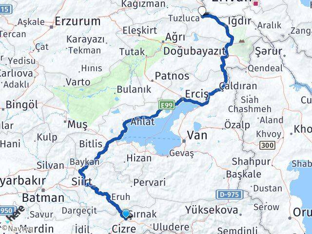 Şırnak Tuzluca Iğdır Arası Kaç Km - Yol Haritası