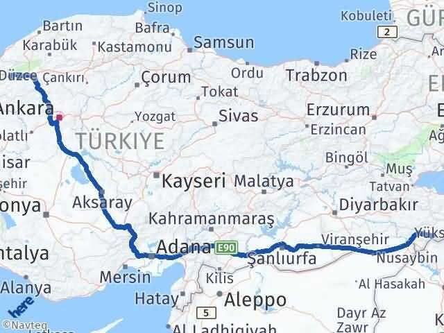 Şırnak Uludere Bolu Arası Kaç Km - Yol Haritası