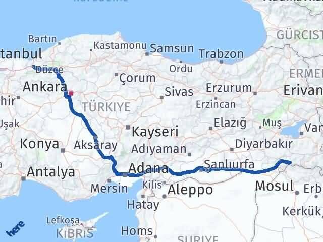 Şırnak Uludere Düzce Arası Kaç Km - Yol Haritası